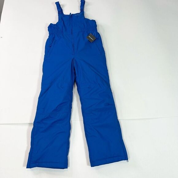 Eddie Bauer Snow Bib Kids Large (14) Blue Insulated Waterproof Ski Overalls New - Picture 1 of 12